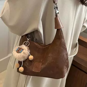 Bag women s 2024 autumn and winter new trendy fashion dumpling bag niche versatile pleated shoulder messenger bag