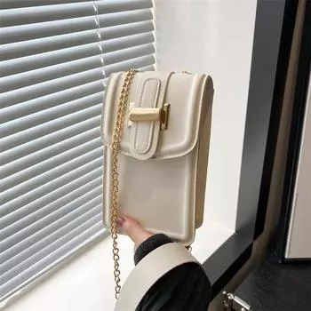 Bag women s 2024 autumn new fashion chain small square bag niche design solid color simple and versatile shoulder messenger bag белый