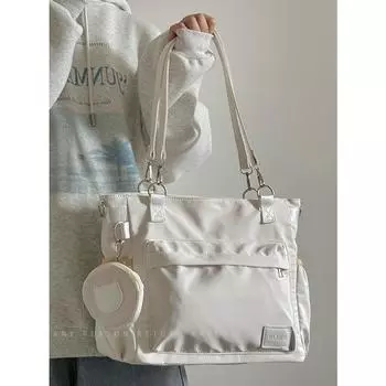 Сумка женская 2024 новая модная нейлоновая сумка-тоут для студентов, поездок на работу, большая вместимость, сумка-мессенджер через плечо