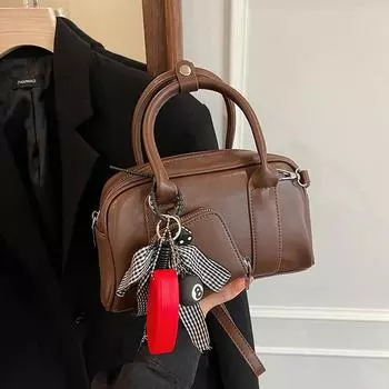 Bag women s 2024 new Korean niche fashion small square bag simple versatile messenger bag high-end temperament women s bag 24*8*13 темно-коричневого