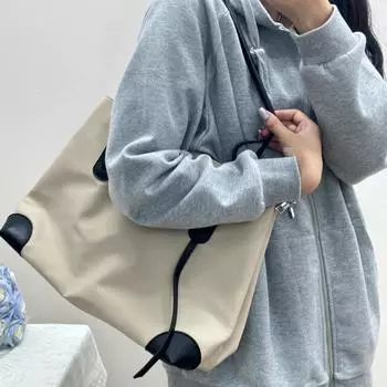 Сумка женская 2024 новая большая вместительная двойная антресольная сумка-тоут повседневная нейлоновая ткань нишевая сумка через плечо для поездок на работу хаки