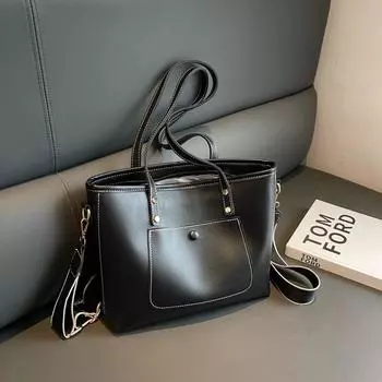 Bag Women s All-Match Shoulder Classy Feeling Tong Qin Bag Black