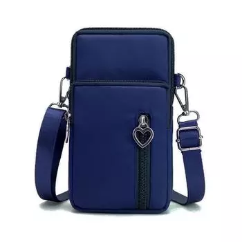 Bag Women s Canvas Minimalism Solid Color Mini-Portable Small Bag Deep Blue