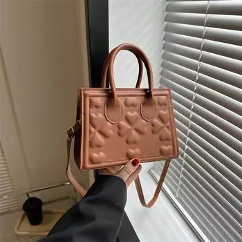 Сумка женская модная тисненая персиковая сумка в форме сердца премиум легкая роскошная сумка через плечо тренд повседневная косая сумка Span тренд чёрный