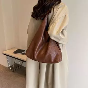 Bag Women s Large Capacity Class Work Clothing One-Shoulder Bucket Brown child bag