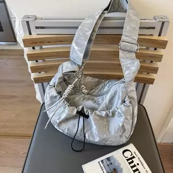 Bag women s large-capacity new summer niche design messenger bag pleated class commuter dumpling bag