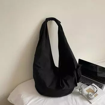 Bag women s new fashion shoulder bag shoulder strap tie knot large capacity tote bag crossbody retro trend чёрный