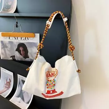 Сумка женская новая модная тенденция холщовая сумка сумка простая повседневная большая вместимость школьная сумка для студента сумка через плечо синий