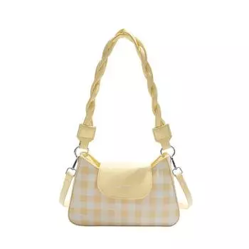 Bag Women s New Fashionable Versatile Underarm Bag Contrasting Color Plaid Messenger Bag Shoulder Bag