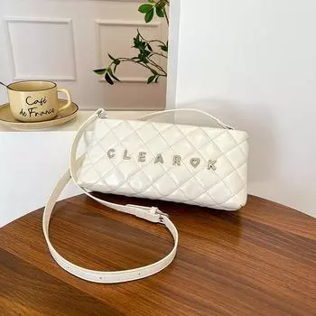 Bag women s new spring and summer fashion diamond chain small square bag niche versatile messenger bag белый