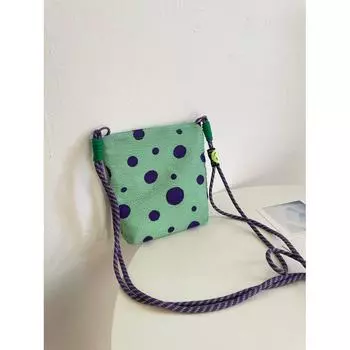 Bag Women s Purple Green Polka Dot Cute Zipper Small Messenger Bag Zipper