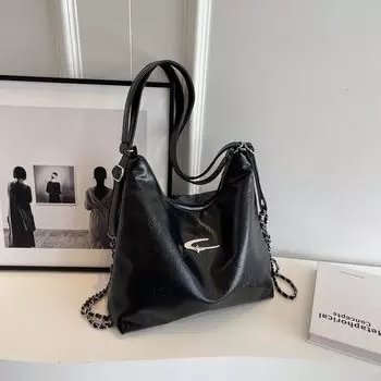 Bag Women s Soft Surface Super Hot All-Match Shoulder Messenger Bag Black