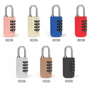 Багаж Дорожный Цифра Номер Код Легкий Волнистый Выпечка Краска Замок Комбинация Навесной Замок Безопасный Замок Для Тренажерного Зала Цифровой Шкафчик чёрный