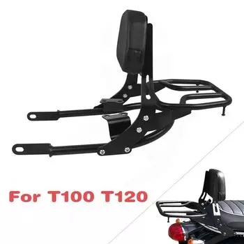 Багажная полка для мотоцикла Bonneville T100 T 100 T120 T 120 Street Twin 900 Scrambler 16-22 съемная спинка Sissy Bar чёрный