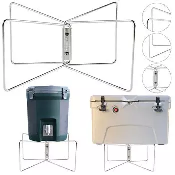 Багажная полка из нержавеющей стали, держатель для холодильника, противоскользящая ножка для пикника, барбекю, ведра, кронштейн для кемпинга, походов, барбекю, приготовления пищи, пикника на открытом воздухе серебряный