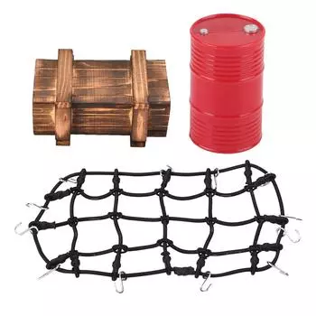 Багажная сетка, деревянный ящик, декоративный масляный баллончик, набор для гусеничного автомобиля с радиоуправлением масштаба 110