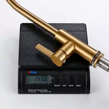 Bagnolux Luxury Matt Old Brushed Golden Brass Kitchen Mixer Горячая и холодная вода Круглый излив Одинарный вращающийся на 360 градусов кухонный кран