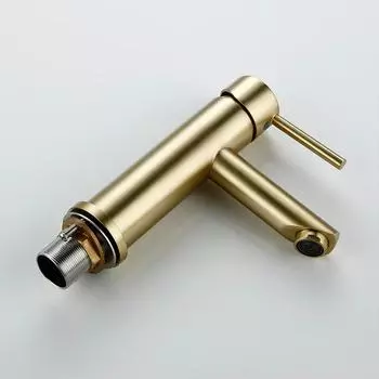 Bagnolux Матовый золотой латунный смеситель для раковины с одним отверстием и одной ручкой для установки на бортике с горячей и холодной водой Смесители для ванной комнаты