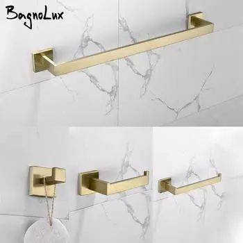 BagnoLux матовый золотой нержавеющая сталь красивый настенный крючок держатель туалетной бумаги полотенцедержатель аксессуары для ванной комнаты