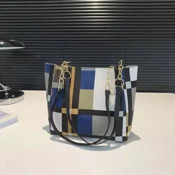 Сумки Модные сумки через плечо Большой емкости Клетчатые сумки-тоуты Текстурированные сумки из ПУ подмышки Универсальные женские сумки розы красного