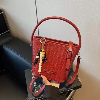 Bags Women s new bags Handbags Bucket bags Fashion casual bags Shoulder bags Crossbody bags бордовый