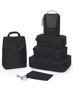 BAGSMART Дорожная сумка из 6 предметов, дорожный чехол, компрессионная сумка для деловых поездок, организация удобных вещей, одежда, обувь