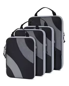 BAGSMART Travel Compression Organizer Набор из 4 дорожных органайзеров для багажа Комплект компрессионных органайзеров для багажа Легкий дорожный органайзер