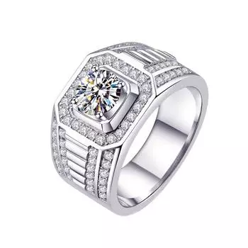 Bague Ringen 1 карат D цвет настоящий муассанит бриллиантовые кольца стерлингового серебра 925 пробы ювелирные изделия модные роскошные мужские деловые кольца размер 5-10