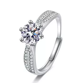 Bague Ringen 1ct/2ct VVS D Цвет Муассанит кольцо для женщин ювелирные изделия из стерлингового серебра 925 пробы Starlight открытые кольца с выращенными в лаборатории бриллиантами подарок 1ct adjustable чёрный