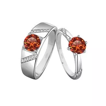 Bague Ringen, классические обручальные кольца для пар, серебро 925 пробы, 2 карата VVS D-цвет, кольцо с бриллиантом из муассанита, женские и мужские ювелирные изделия, подарки women 1ct adjustable темно-зеленого