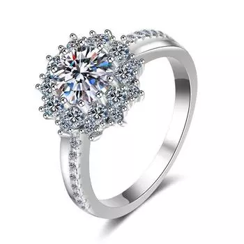 Bague Ringen, модное женское кольцо S925, 1 карат, муассанит, лабораторный бриллиант, твердое серебро 925, ювелирные изделия, помолвка, подарок на годовщину свадьбы 1ct No.5 темно-зеленого