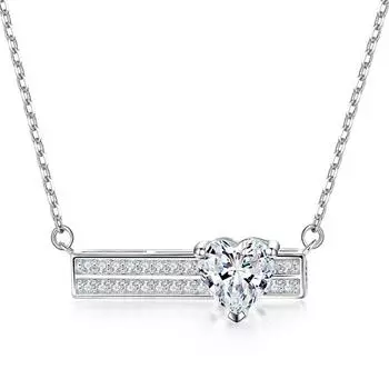 Bague Ringen Муассанит Кулон Кулон Ожерелье 925 Стерлинговое Серебро Любовь Ожерелье Женская Свадебная Вечеринка Прекрасный Еврейский Подарок Оптом 40-50cm белого золота