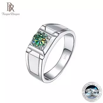 Bague Ringen Мужское кольцо из стерлингового серебра 925 пробы с имитацией 0,5 или 1 карата D-ЦВЕТ Муассанит Ювелирные изделия с бриллиантами Роскошные кольца Оптовая продажа Размер 5-10 0.5ct adjustable чёрный