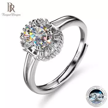 Bague Ringen, роскошное кольцо с муассанитом D, цвет 1 карат, овальное, из стерлингового серебра 925 пробы, пасьянс, кольцо для свадьбы, помолвки и вечеринки, подарок для женщин jet зелёный