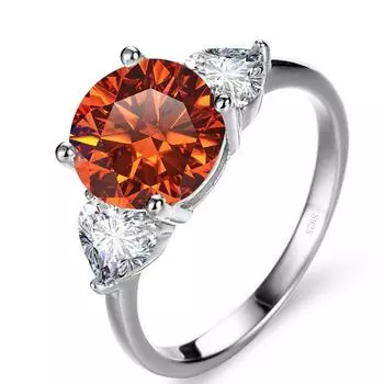 Bague Ringen Роскошное свадебное кольцо из стерлингового серебра 925 пробы 3 карата D-цвета с муассанитом и бриллиантами для женщин Классический дизайн с четырьмя когтями 3ct No.5 чёрный