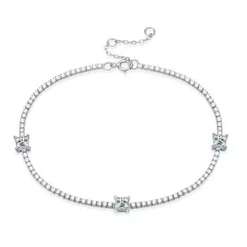 Bague Ringen S925 Серебро с инкрустацией 0,5 карата, квадратный браслет из муассанита, женские модные украшения ручной работы, Mengying Star, новая серия Nude Cargo белый