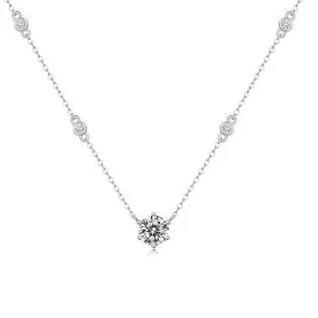 Bague Ringen S925 Серебро с инкрустацией 1 карат Муассанит серии Love And Cheng Подвеска Модная цепочка на ключицу аксессуар в подарок Nude Cargo алмаз