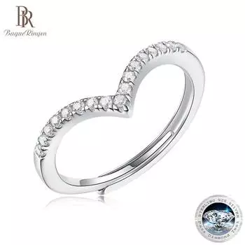 Bague Ringen S925 Серебряное кольцо с диадемой из муассанита женское регулируемое открытие модные аксессуары Nude Cargo белый