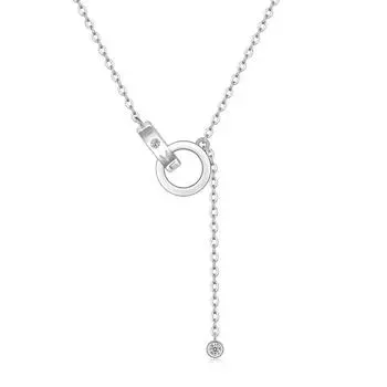 Bague Ringen S925 Серебряное ожерелье из муассанита, женская подвеска с цепочкой, аксессуары Nude Cargo белый