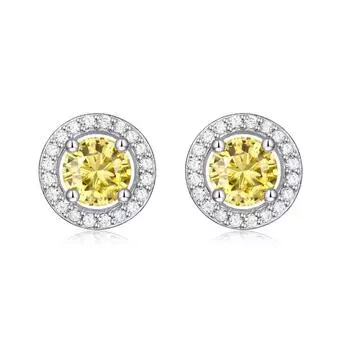 Bague Ringen S925 Серебряные серьги с муассанитом, золотые круглые серьги, модные милые серьги, подарочные серебряные украшения Nude Cargo белый