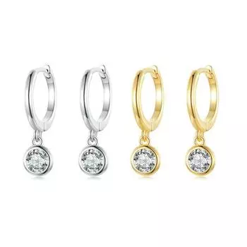 Bague Ringen S925 Серебряные женские серьги-гвоздики с пузырьками Простые свадебные серьги Mosan с бриллиантами из 14-каратного золота 10 point золотой