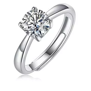 Bague Ringen S925 Серебряный комплект 0,5-3 карата с муассанитом, тема для галстука с открытой прямой рукой, простое кольцо с четырьмя когтями, ювелирные изделия