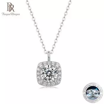 Bague Ringen S925 Серебряный комплект 1 карат Муассанит карат серии Promise Подвеска Простое ожерелье на ключице Nude Cargo белый