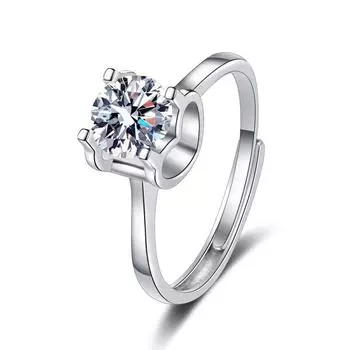 Bague Ringen S925 Серебряный комплект 1 карат Муассанит Любовь Кольцо с головой быка для женщин Живое простое кольцо