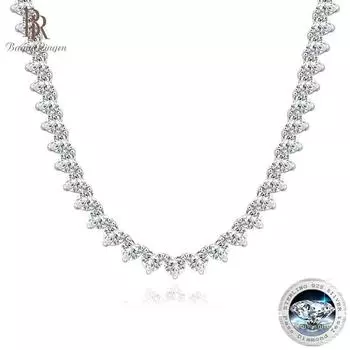 Bague Ringen S925 Серебряный комплект 1 карат муассанит ожерелье новый роскошный комплект романтическая цепочка на ключицы с гравитацией свадебный подарок Nude Cargo белый