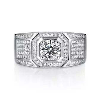 Bague Ringen S925 Серебряный комплект 1 карат с муассанитом Мужская мода Новое регулируемое кольцо серебряные украшения Nude Cargo белый