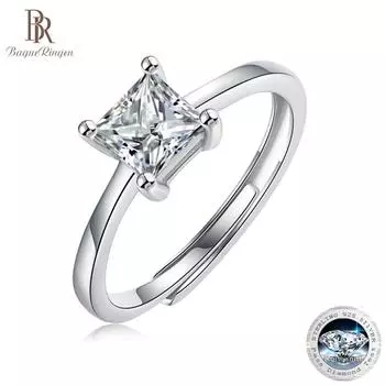 Bague Ringen S925 Серебряный комплект 1 карат с муассанитом интеллектуальное женское кольцо новое регулируемое кольцо специальной формы ювелирные изделия Nude Cargo белый