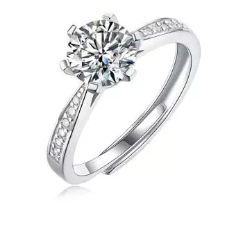 Bague Ringen S925 Silver Inset 0.5ct-2ct Moissanite For Love Coronation Theme Female Ring New Living Ring Nude Cargo0.5ct белый