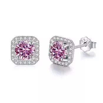 Bague Ringen S925 Стерлингового Серебра Модные Квадратные Серебряные Серьги-Иглы Темперамент Набор 1ct D Moissente Серьги Знаменитостей