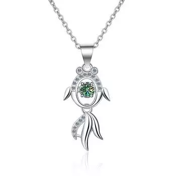 Bague Ringen S925 Вставка 1 карат Цвет Муассанит Серия Золотая рыбка Подвеска Ниша Личность Ключицы Ожерелье Подарок на День Святого Валентина